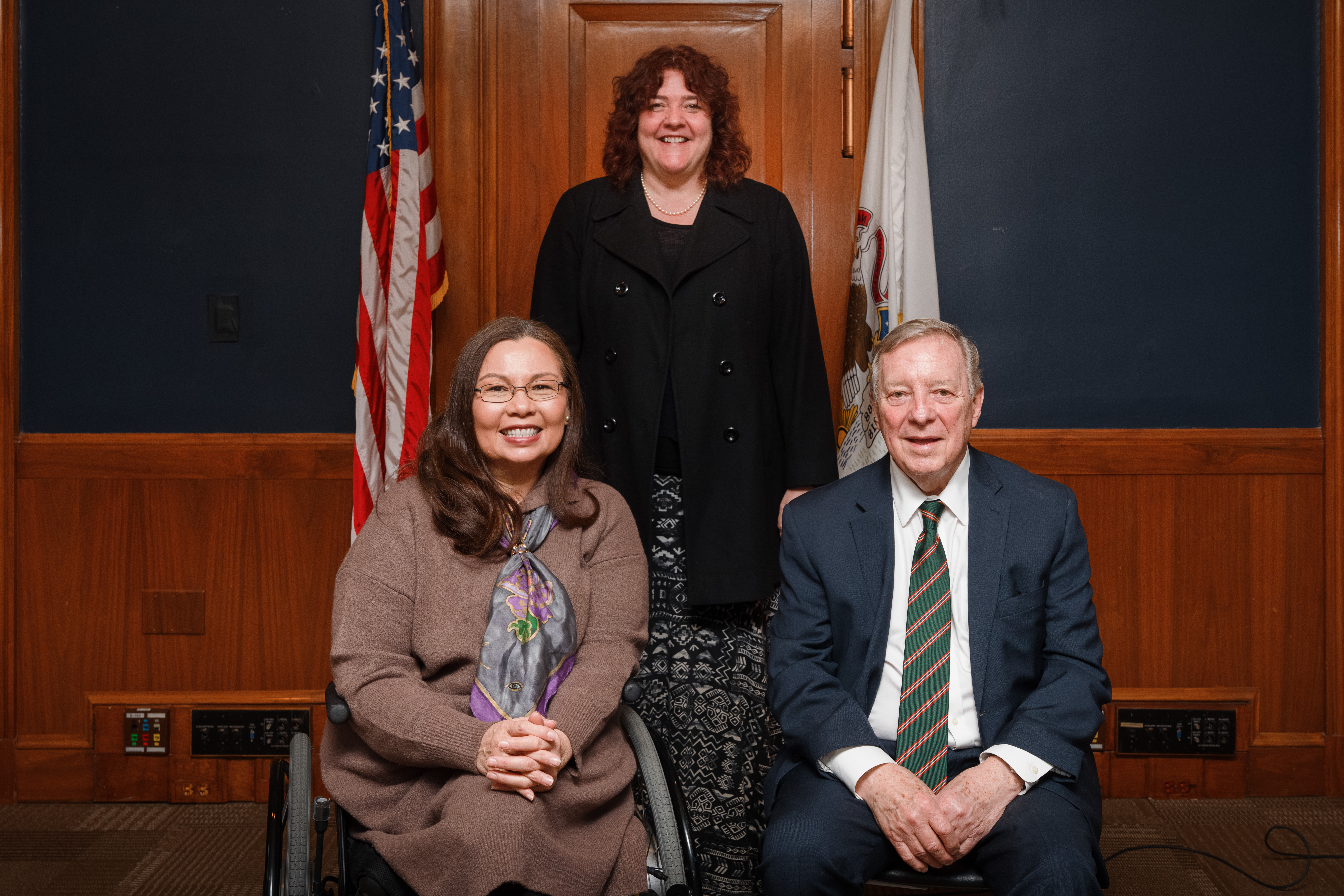 Sandra with Senators Duckworth & Durbin
