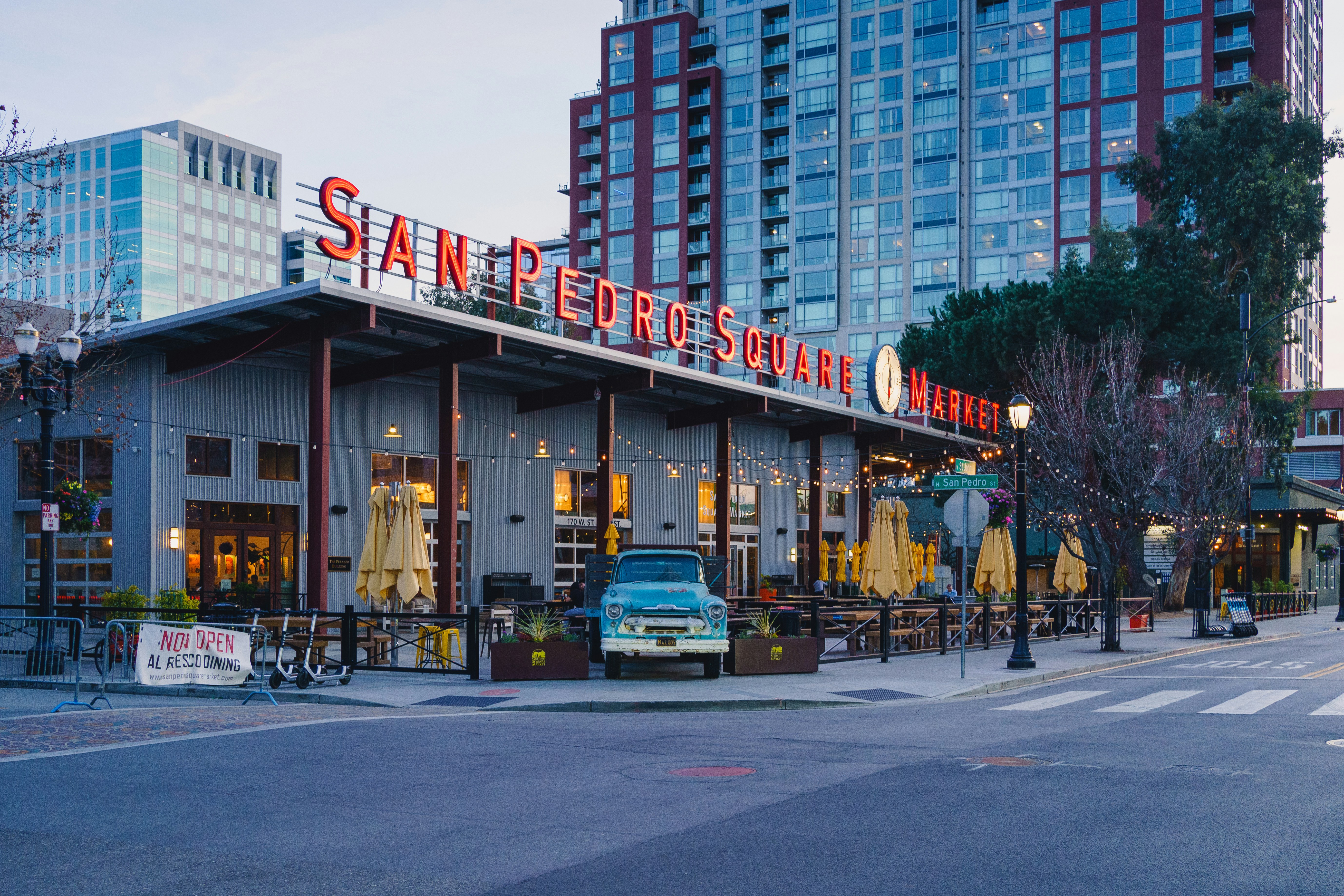Scenic photo of the San Pedro Square Market in San Jose.
